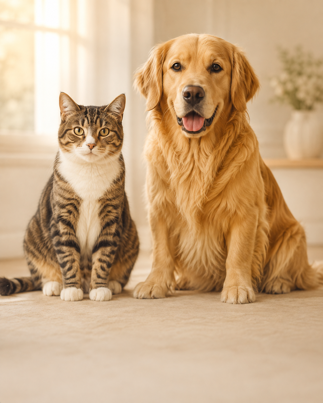 Evcil dostlar için kedi ve köpek veteriner hizmetleri kartı