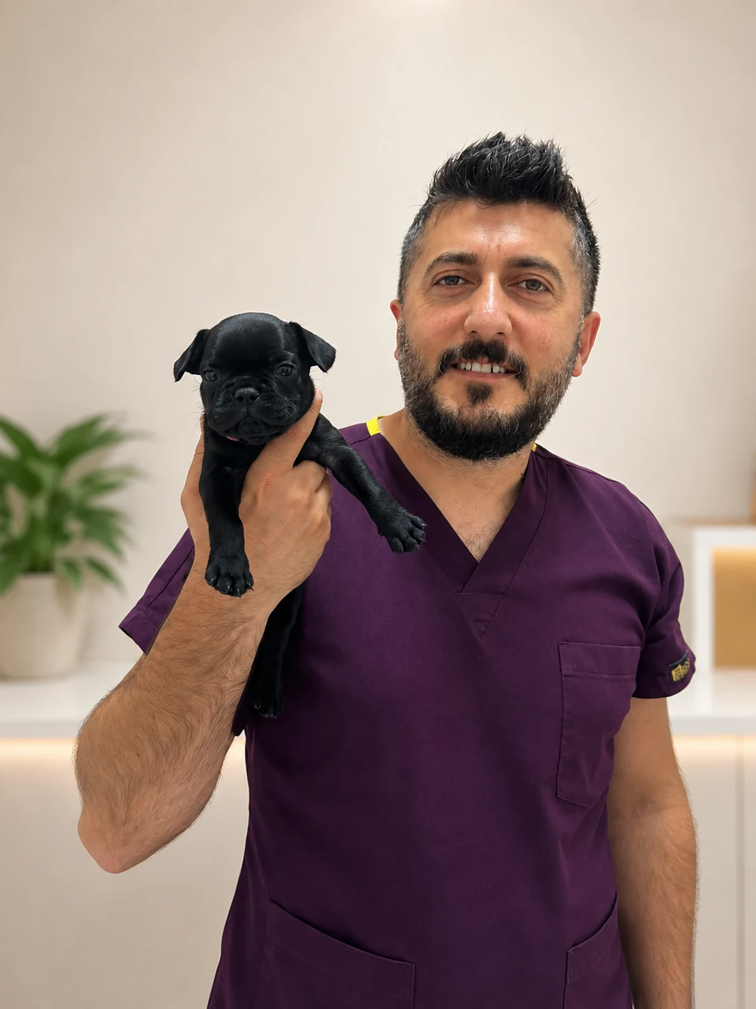 Veteriner Hekim Sercan TAŞTAN yavru köpekle